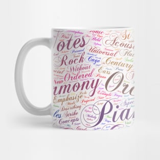 Melody Music Orchestra Silhouette Shape Text Word Cloud Mug